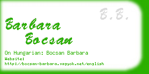 barbara bocsan business card